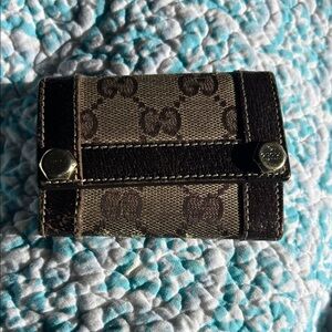 Gucci Brown and Tan Key & Card Holder